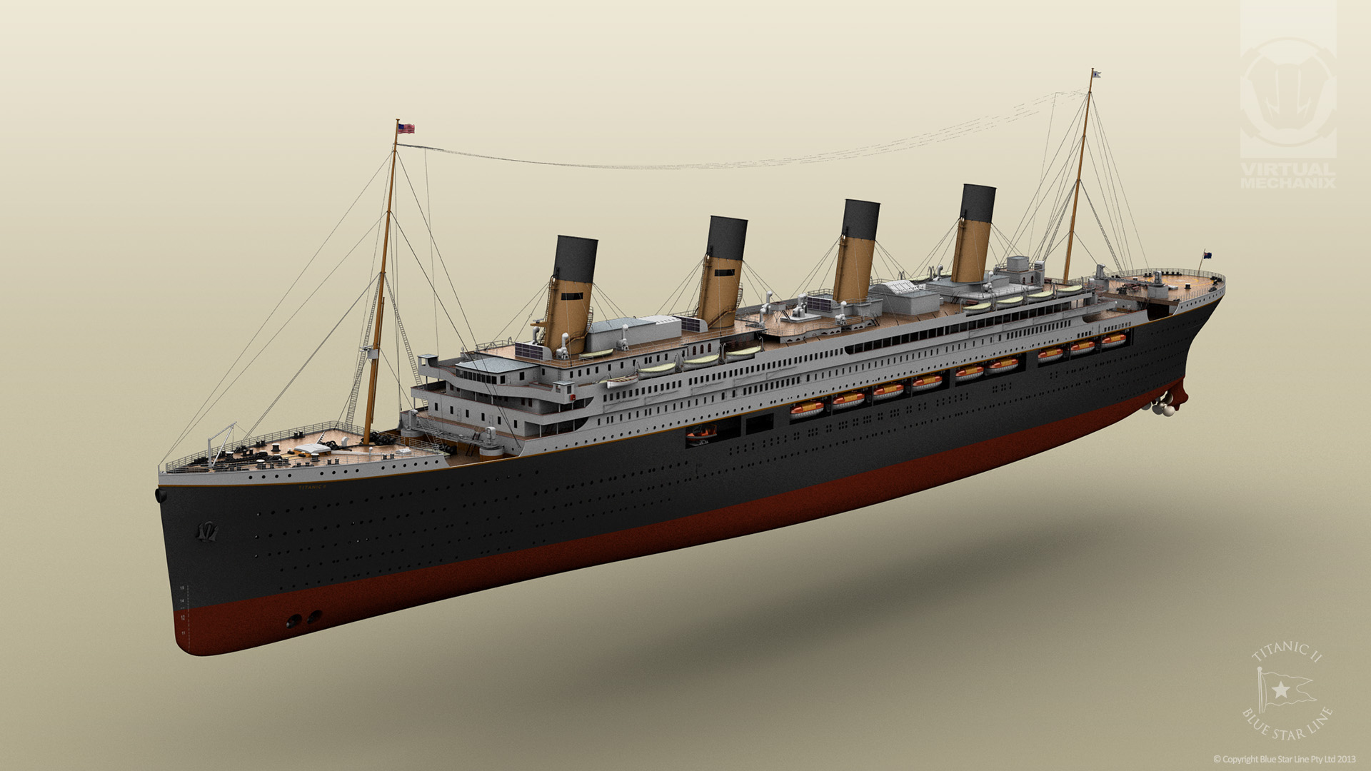 Titanic Exterior Front 3D Visualisation